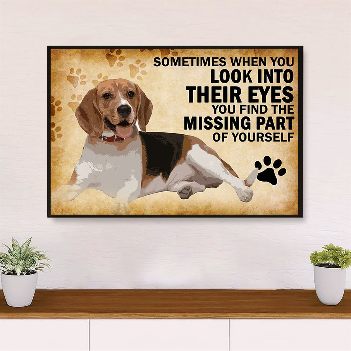 Beagle Dog Canvas Wall Art Prints | Motivational Quotes | Home Décor Gift for Pocket Beagle Puppies Lover