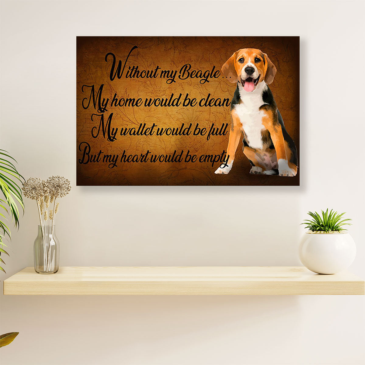 Beagle Dog Canvas Wall Art Prints | Lovely Quotes Motivational Quotes | Home Décor Gift for Pocket Beagle Puppies Lover