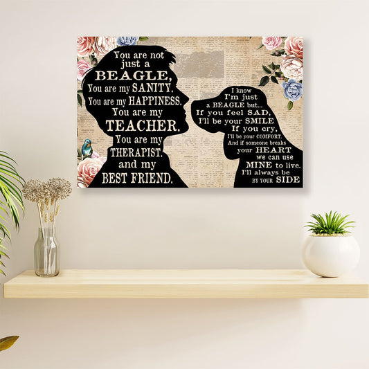 Beagle Dog Canvas Wall Art Prints | From Dog Dad to Beagle | Home Décor Gift for Pocket Beagle Puppies Lover