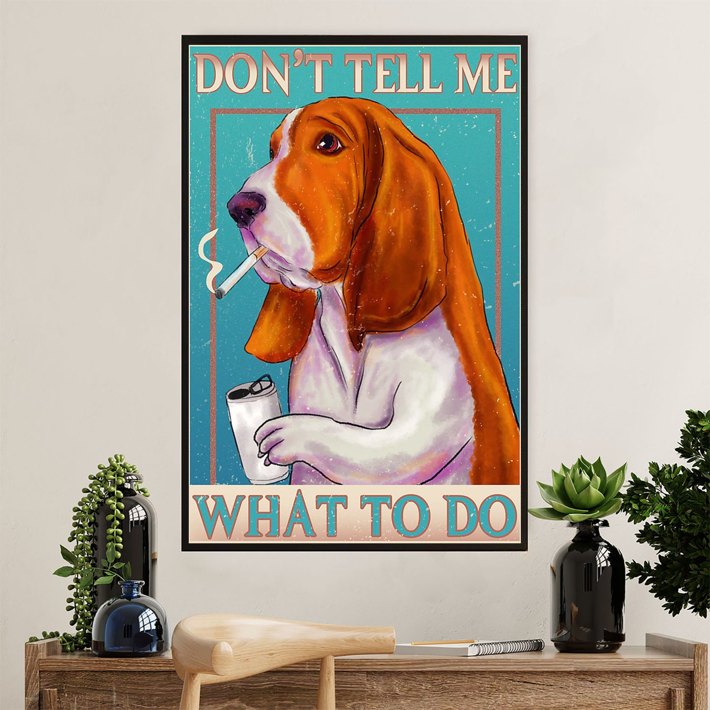 Basset Hound Dog Canvas Wall Art | Don't Tell Me What To Do | Gift for Miniature Puppies Lover