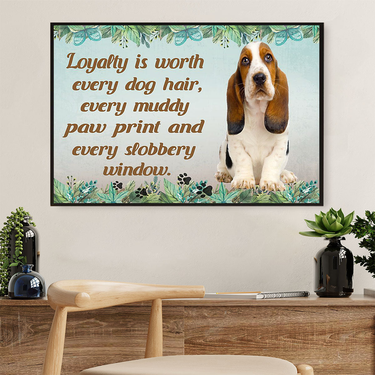 Basset Hound Canvas Wall Art | Loyalty Is Worth | Home Décor Gift for Miniature Puppies Lover