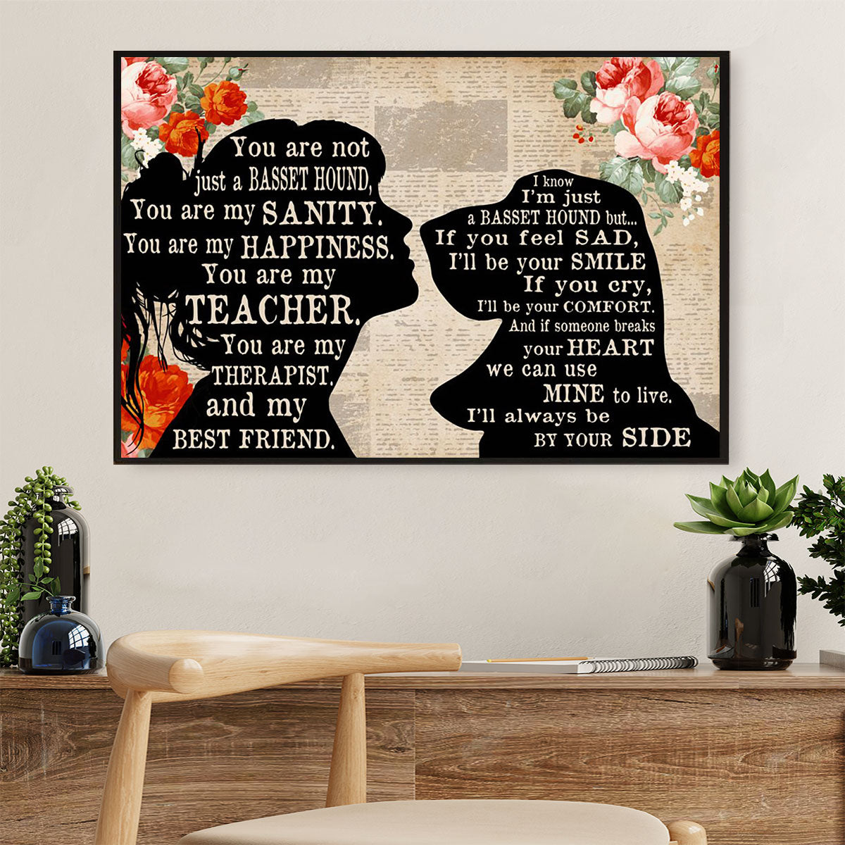 Basset Hound Dog Poster | From Mom to Dog | Wall Art Gift for Miniature Basset Hound Puppies Lover