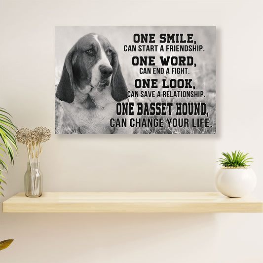 Basset Hound Canvas Wall Art | Motivational Quotes | Home Décor Gift for Miniature Puppies Lover