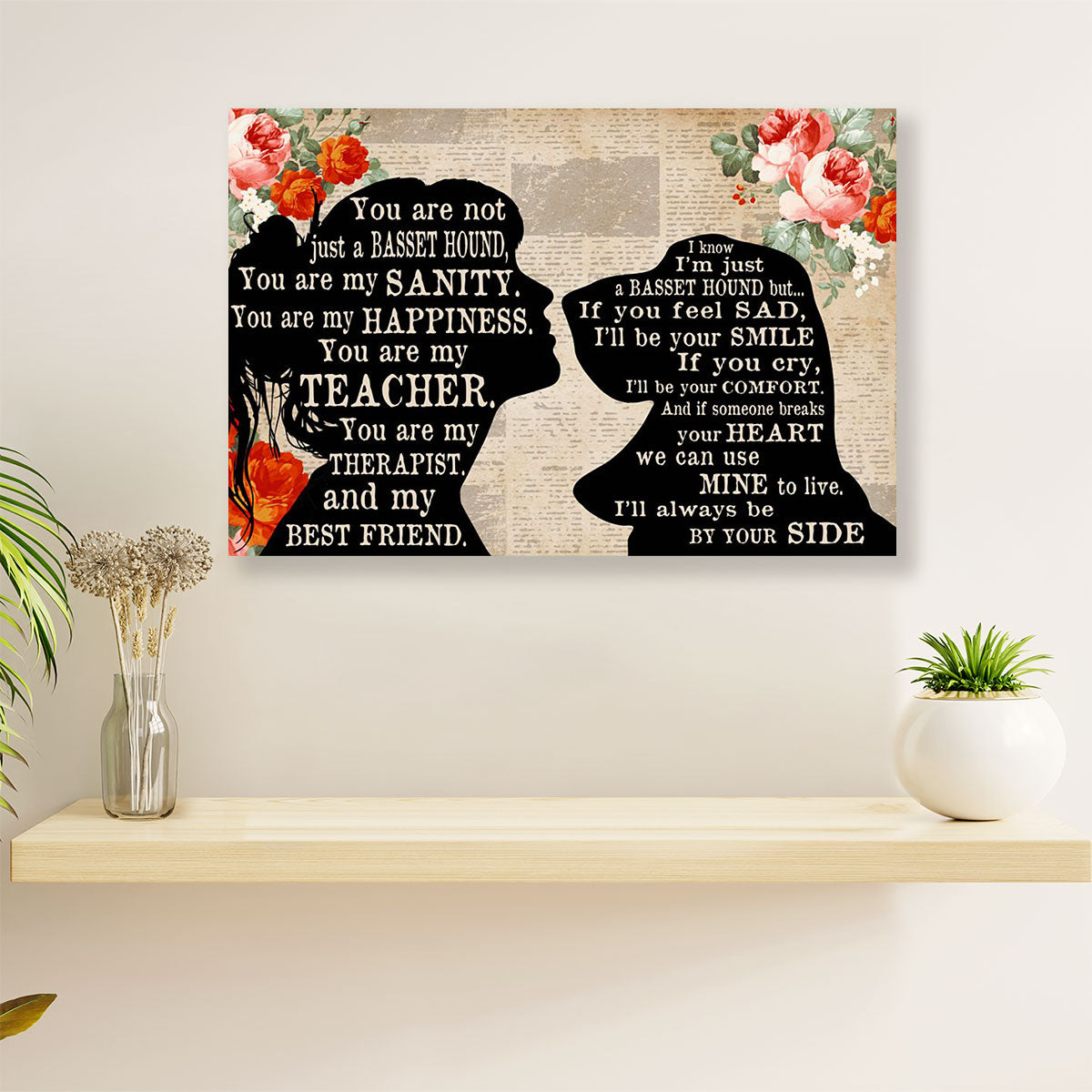 Basset Hound Dog Poster | From Mom to Dog | Wall Art Gift for Miniature Basset Hound Puppies Lover