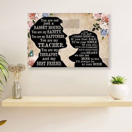 Basset Hound Canvas Wall Art | From Dad to Dog | Home Décor Gift for Miniature Puppies Lover