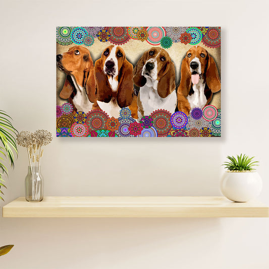 Basset Hound Canvas Wall Art | Cute Dogs | Home Décor Gift for Miniature Puppies Lover