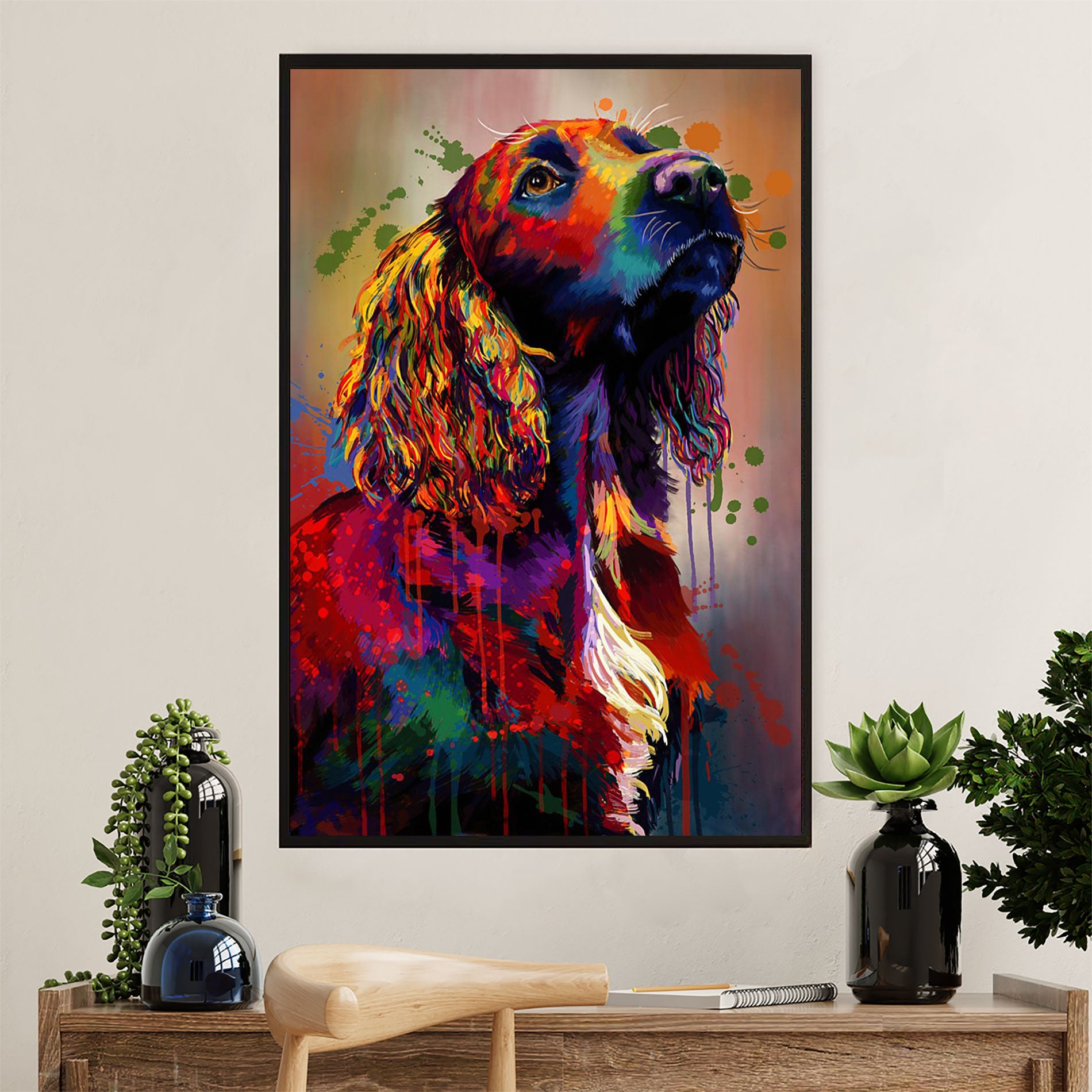 Cocker Spaniel Canvas Wall Art | Watercolor Dog Painting | Gift for Cocker Spaniel Puppies Lover