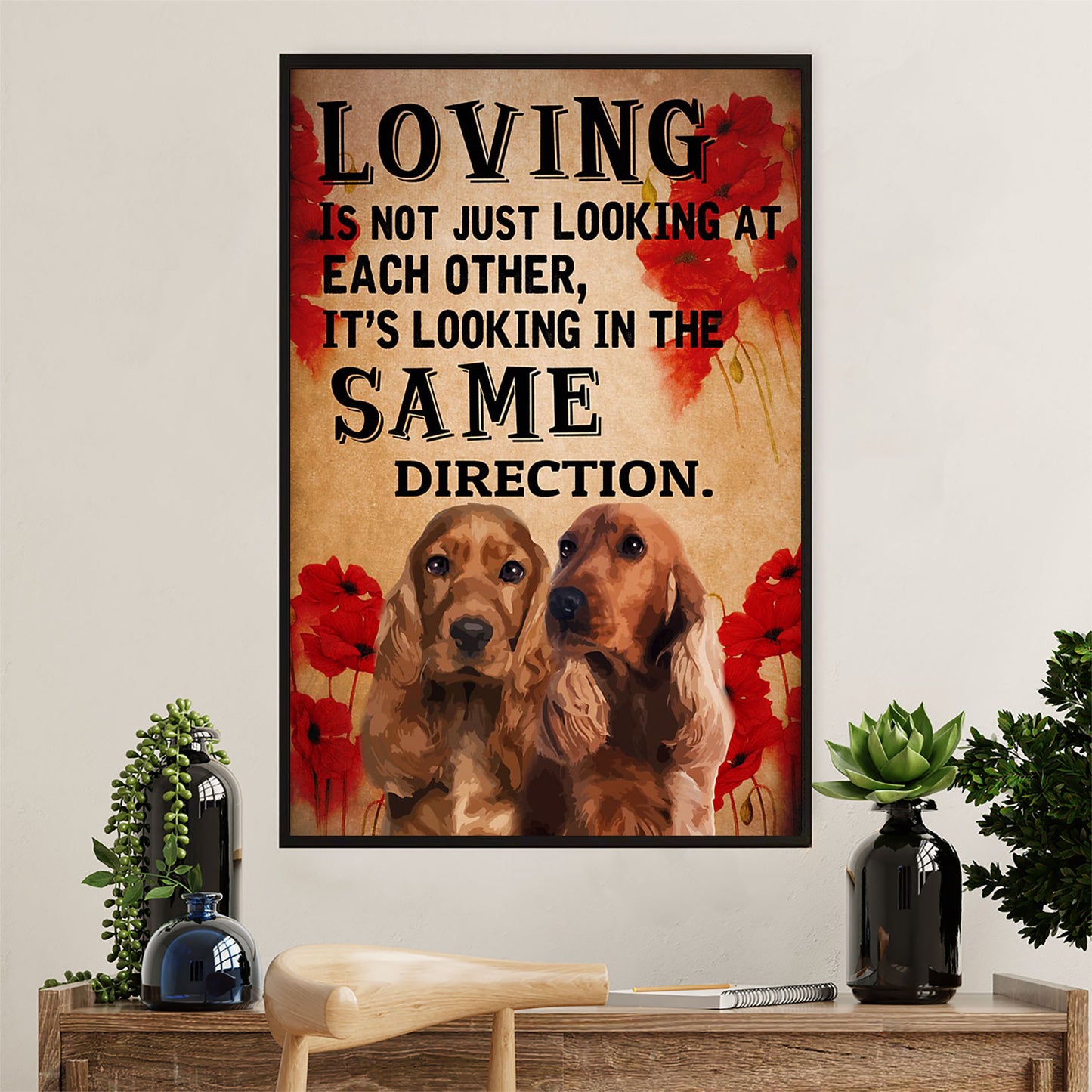 Cocker Spaniel Canvas Wall Art | Loving Is | Gift for Cocker Spaniel Puppies Lover