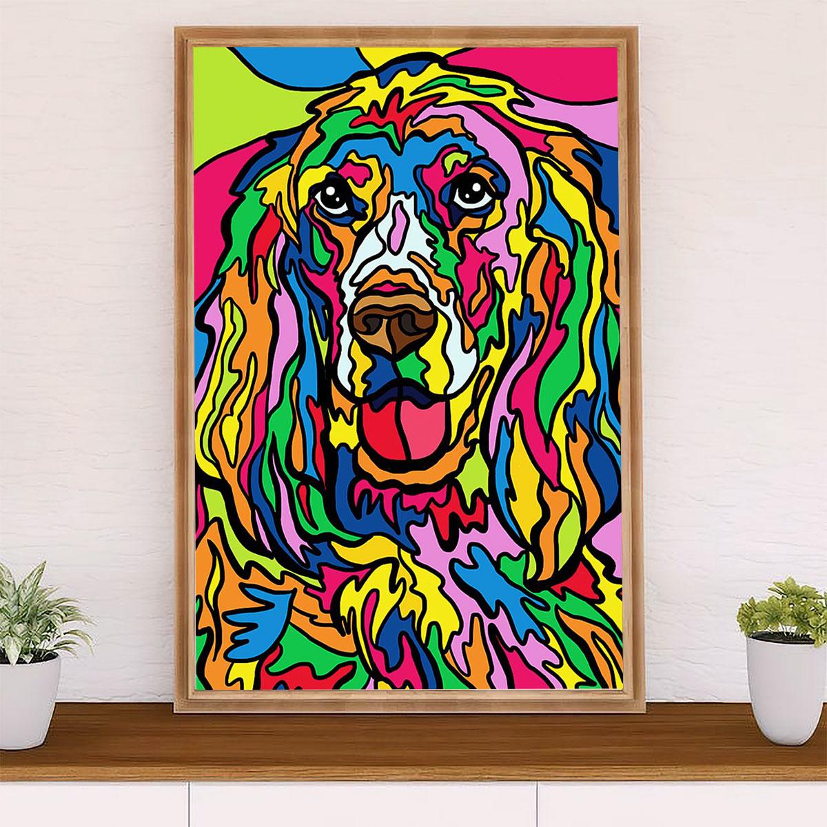Cocker Spaniel Canvas Wall Art | Colorful Watercolor Dog Painting | Gift for Cocker Spaniel Puppies Lover
