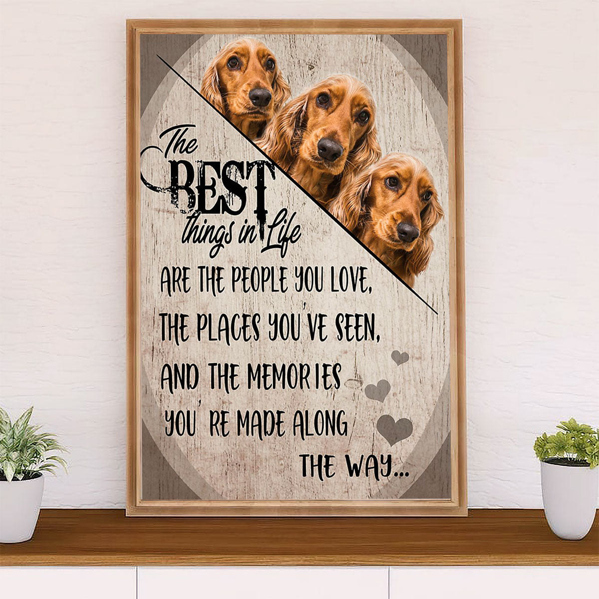 Cocker Spaniel Canvas Wall Art | Best Things in Life | Gift for Cocker Spaniel Puppies Lover