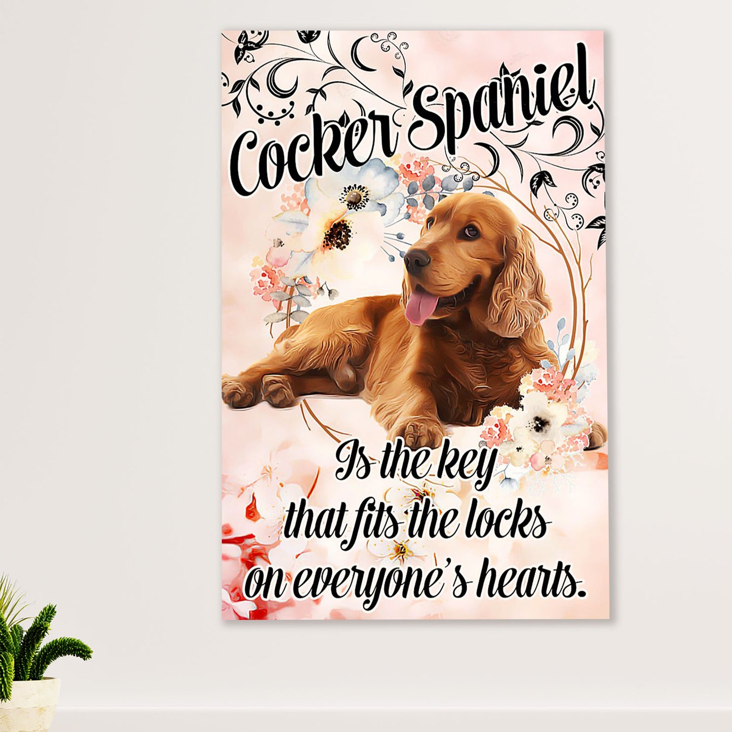 Cocker Spaniel Canvas Wall Art | Fits The Locks On Everyone's Heart | Gift for Cocker Spaniel Puppies Lover