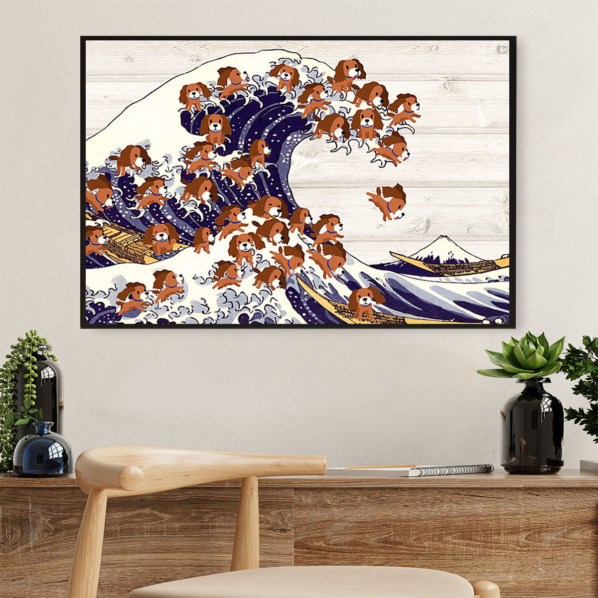 Cocker Spaniel Dog Canvas Wall Art | Tsunami Dog | Gift for Miniature Puppies Lover