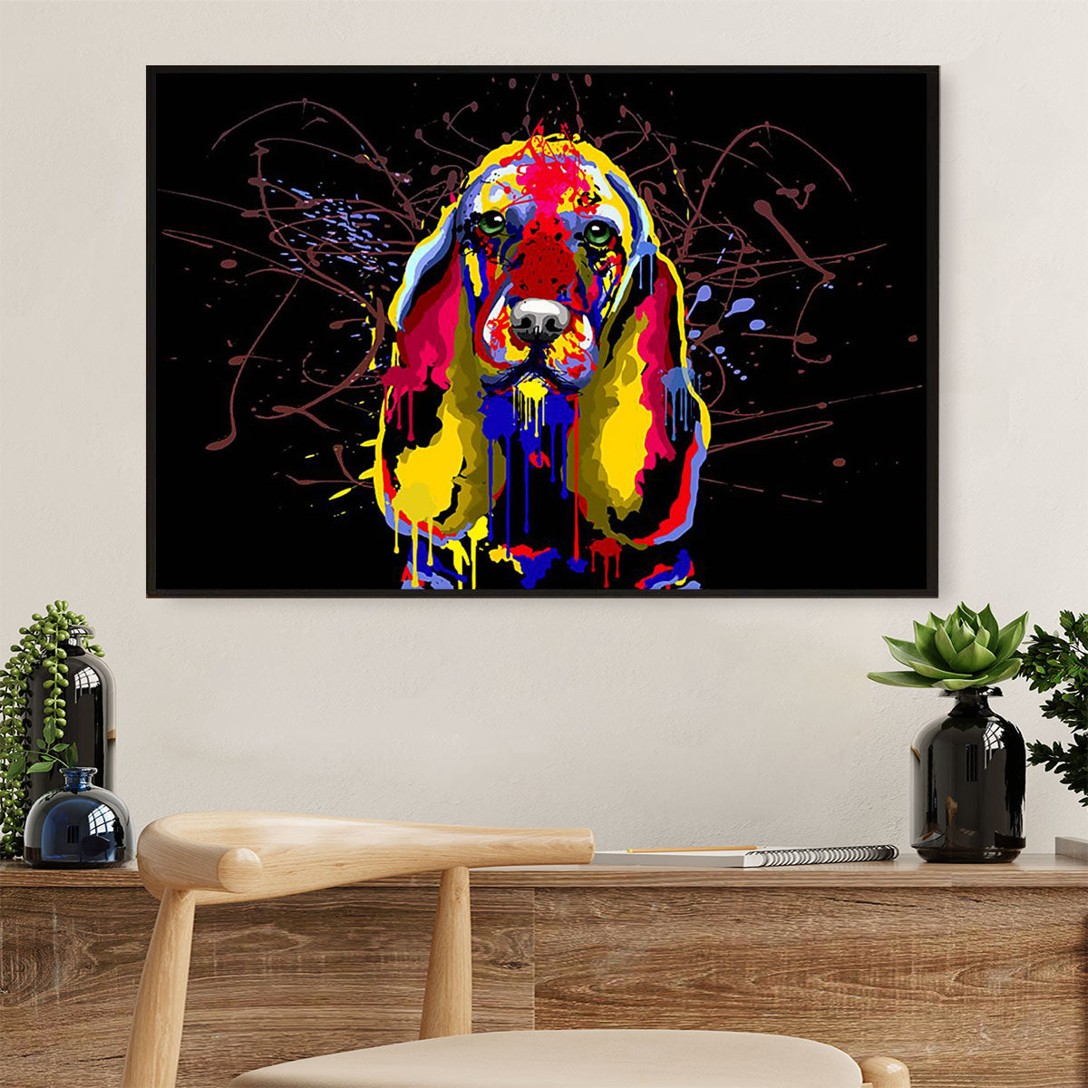 Cocker Spaniel Dog Canvas Wall Art | Watercolor Dog Painting | Gift for Miniature Puppies Lover