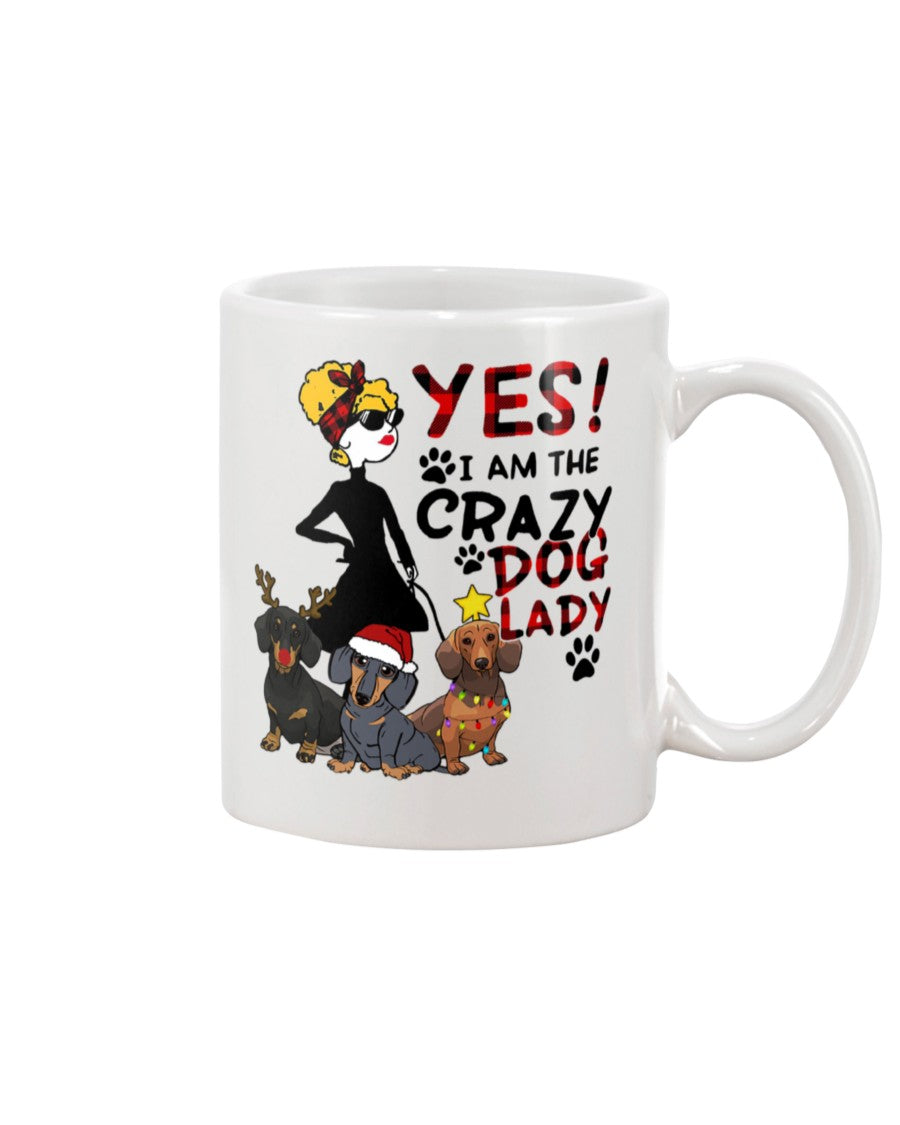 Dachshund Dog Coffee Mug | Crazy Dog Lady | Drinkware Gift for Dachshund Puppies Lover