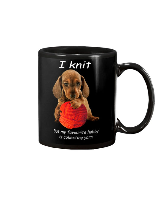 Dachshund Dog Coffee Mug | Knit Collecting Yarn | Drinkware Gift for Dachshund Puppies Lover