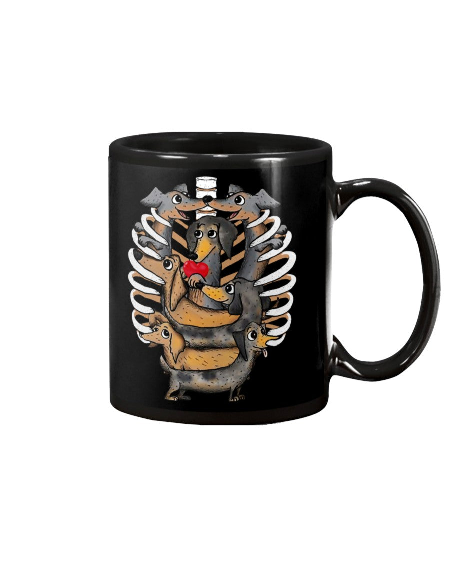 Dachshund Dog Coffee Mug | Dog Bones | Drinkware Gift for Dachshund Puppies Lover