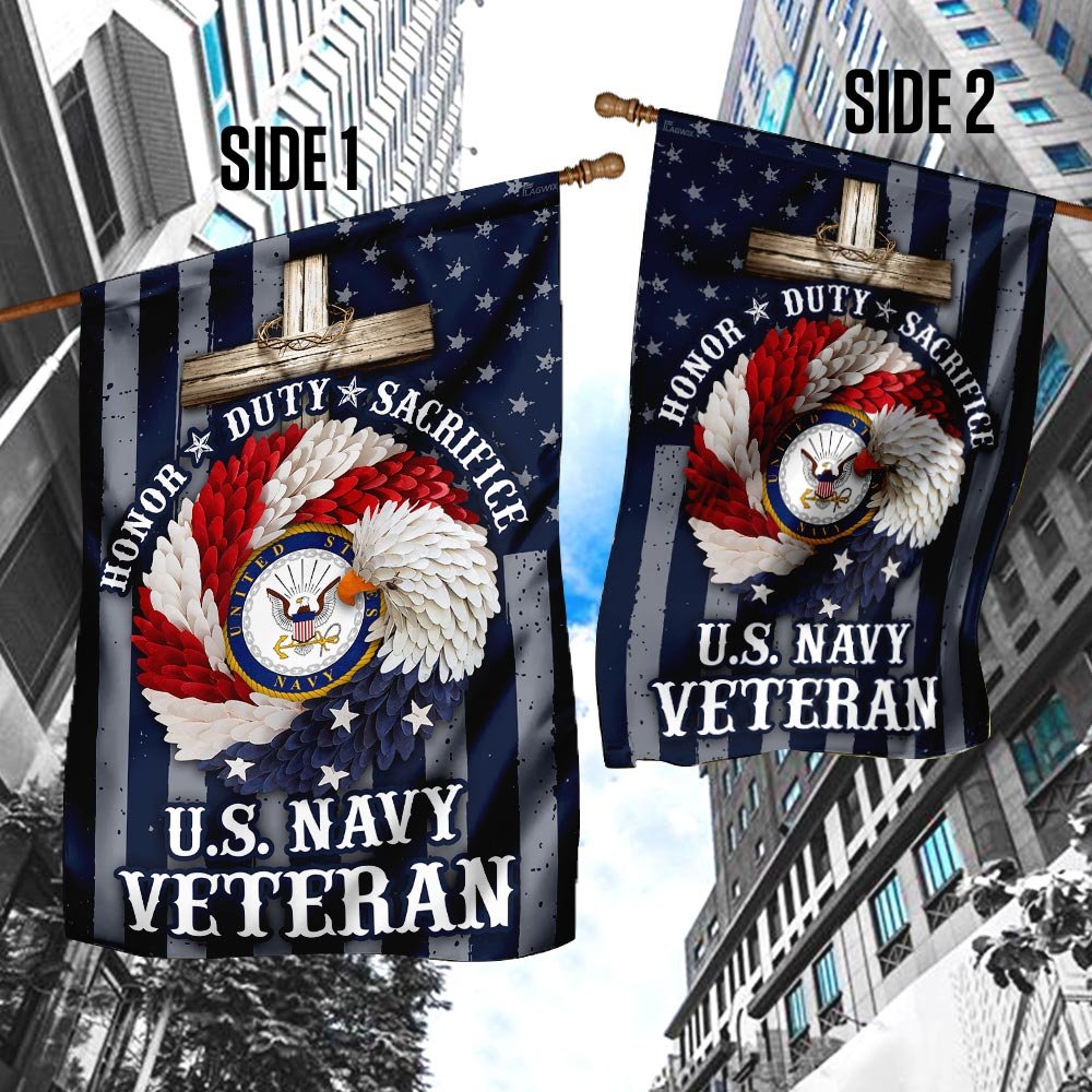 American Eagle Wreath With U.S Navy Veteran Flag