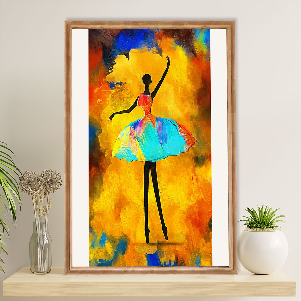 African American Afro Canvas Wall Art Prints | Ballet Girl Art | Gift for Black Girl
