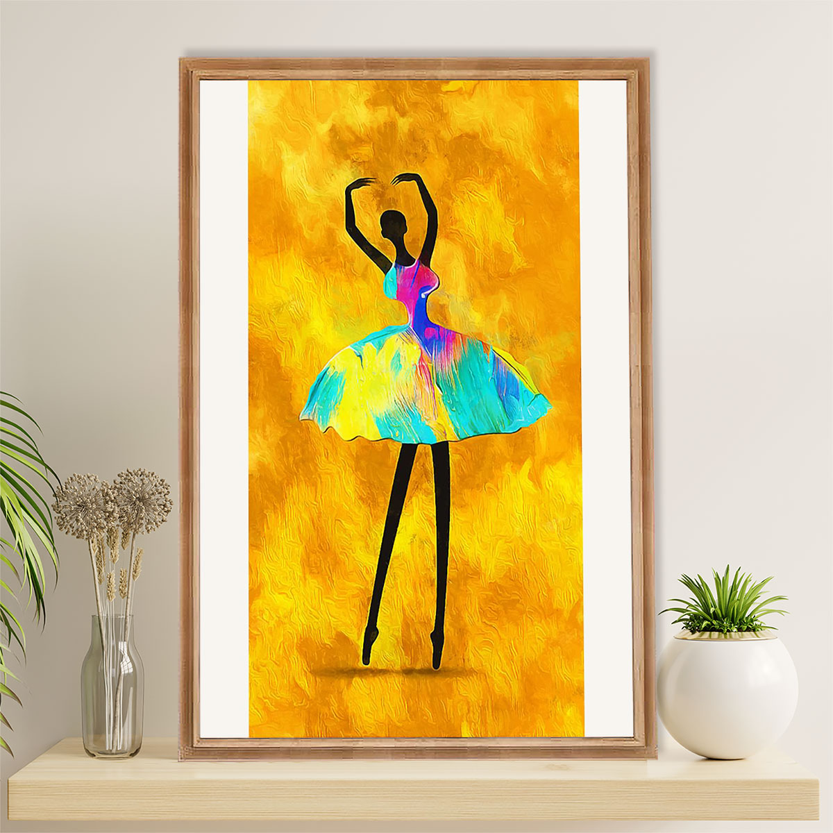 African American Afro Canvas Wall Art Prints | Ballet Girl Art | Gift for Black Girl