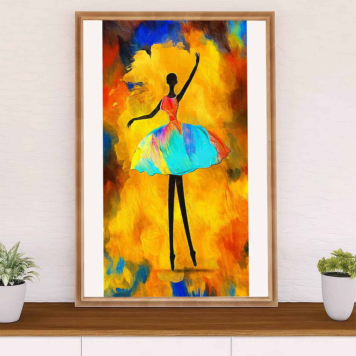African American Afro Canvas Wall Art Prints | Ballet Girl Art | Gift for Black Girl