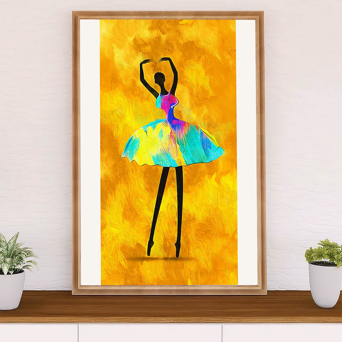 African American Afro Canvas Wall Art Prints | Ballet Girl Art | Gift for Black Girl
