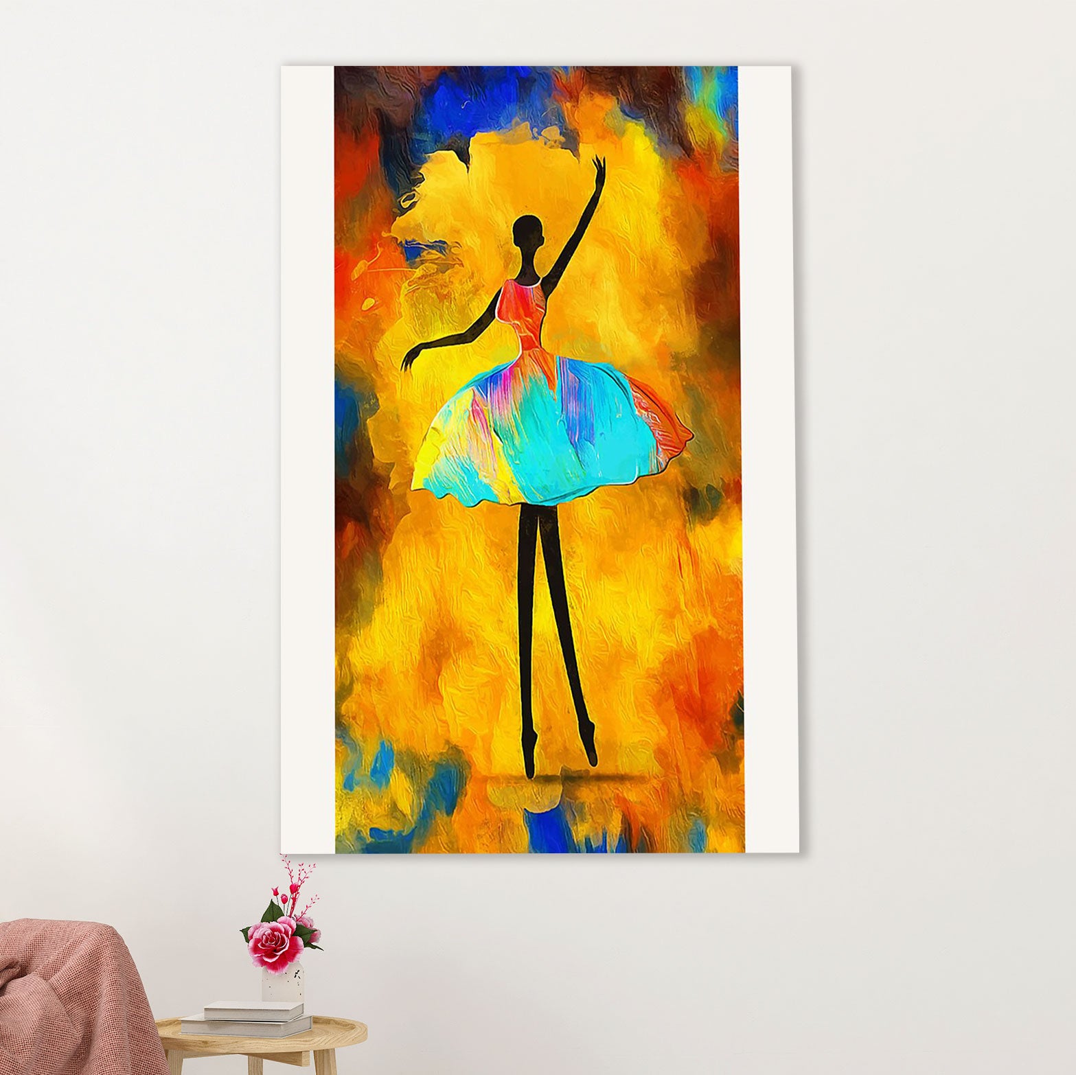 African American Afro Canvas Wall Art Prints | Ballet Girl Art | Gift for Black Girl
