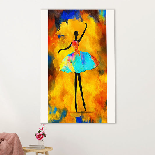 African American Afro Canvas Wall Art Prints | Ballet Girl Art | Gift for Black Girl