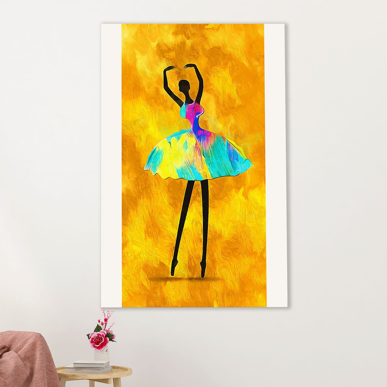 African American Afro Canvas Wall Art Prints | Ballet Girl Art | Gift for Black Girl