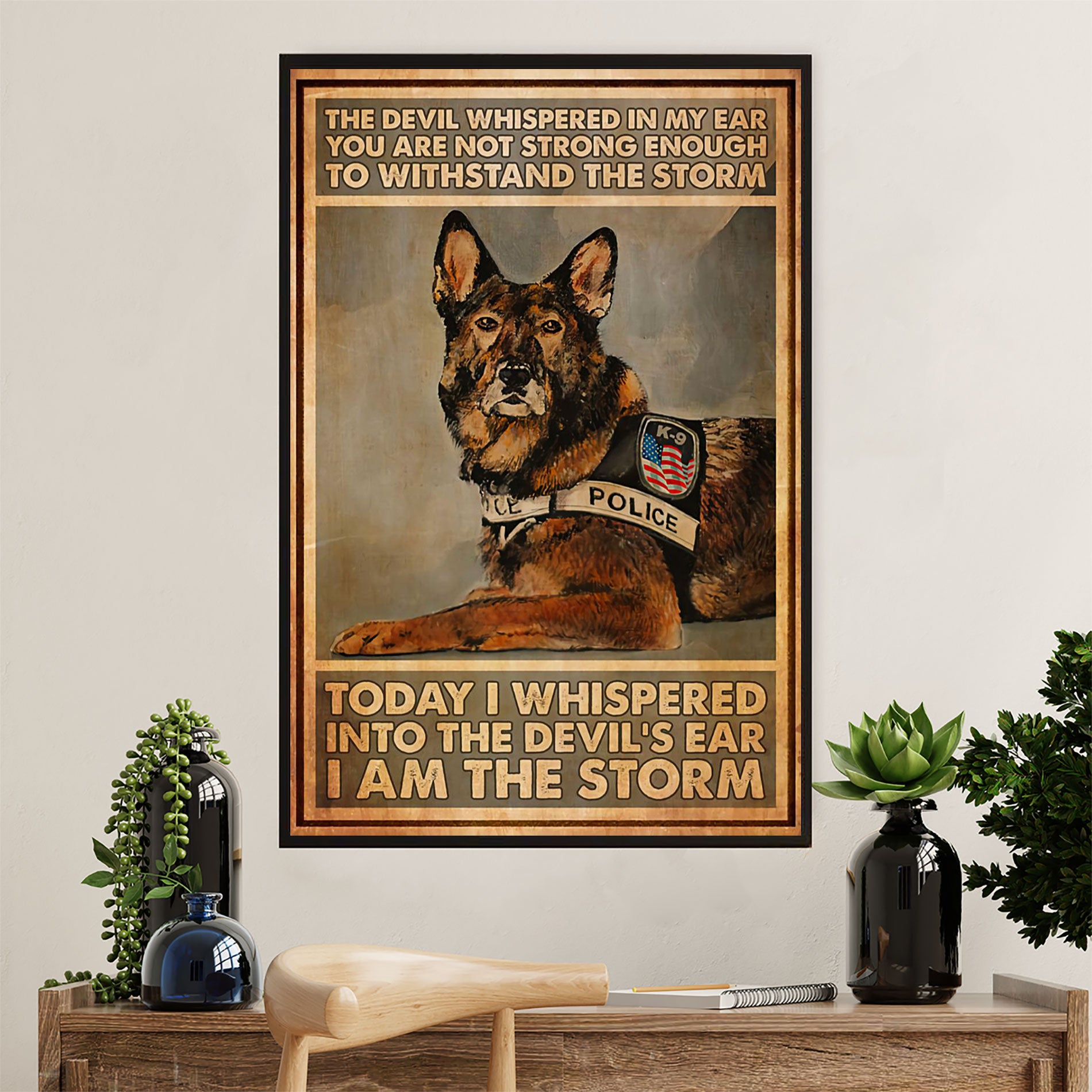 Police Officer Canvas Wall Art | Police Dog | Gift for Policeman