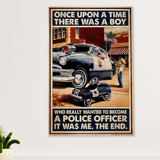 Police Officer Canvas Wall Art | Boy Wanted To Be A Police | Gift for Policeman