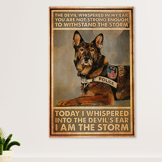 Police Officer Canvas Wall Art | Police Dog | Gift for Policeman