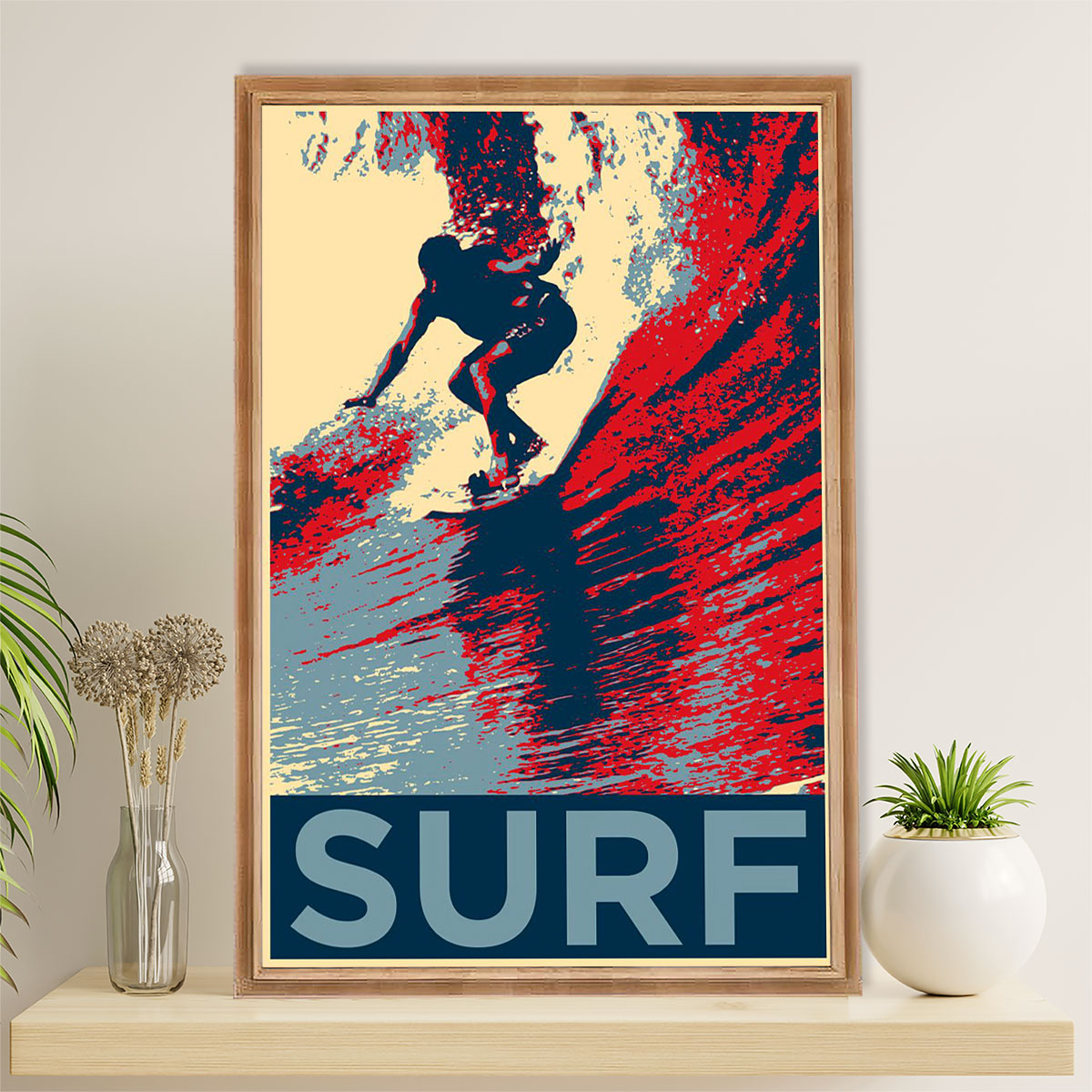 Water Surfing Canvas Wall Art Prints | SURF | Home Décor Gift for Beach Surfer