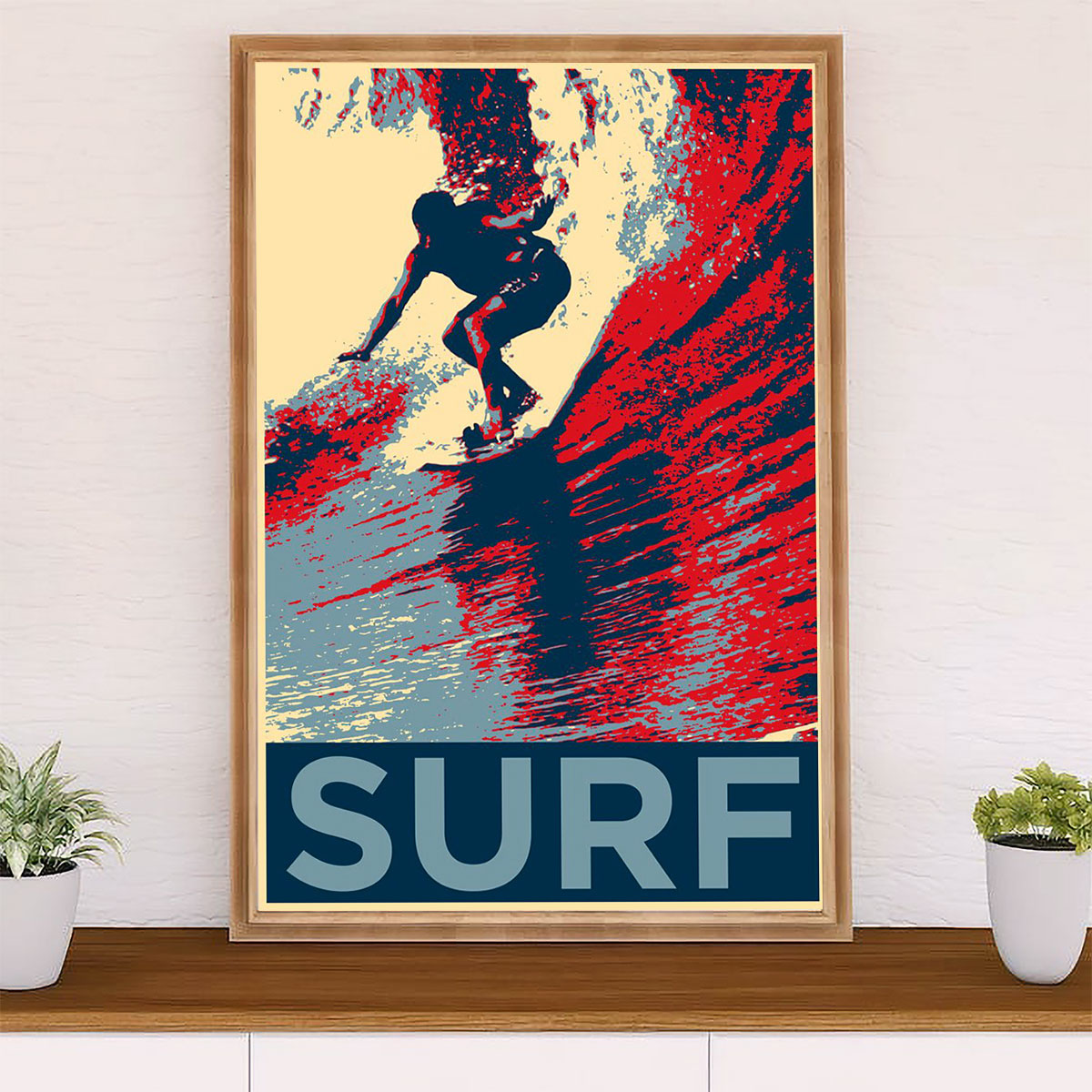 Water Surfing Canvas Wall Art Prints | SURF | Home Décor Gift for Beach Surfer