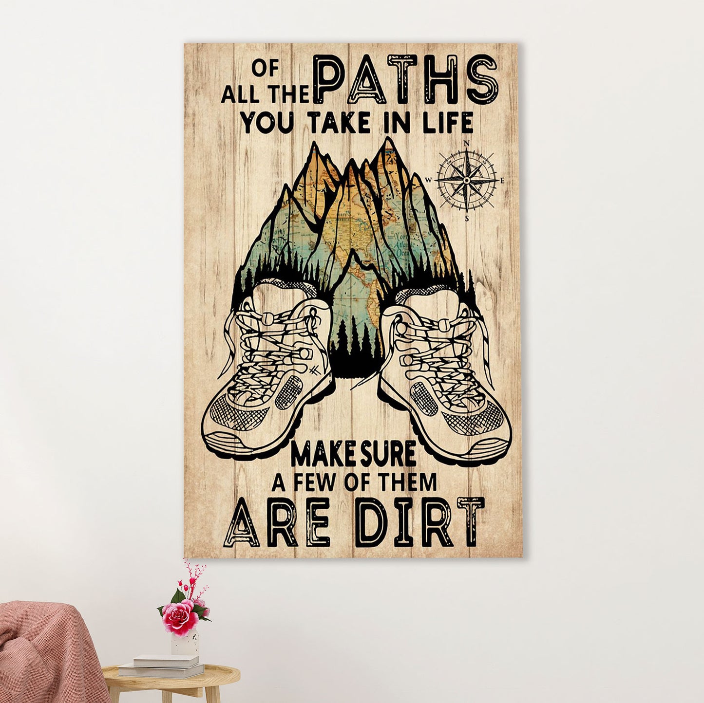 Hiking Poster Prints | Paths You Take In Life | Wall Art Gift for Hiker