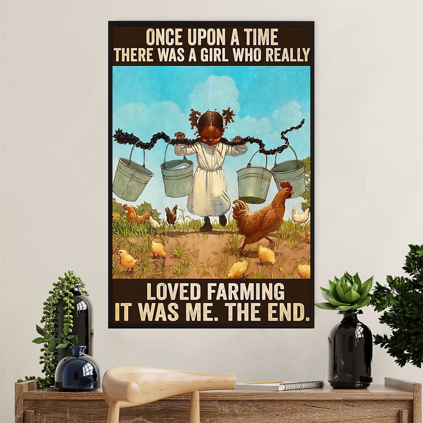 Farming Poster Prints | Girl Loves Farming | Wall Art Gift for Farmer