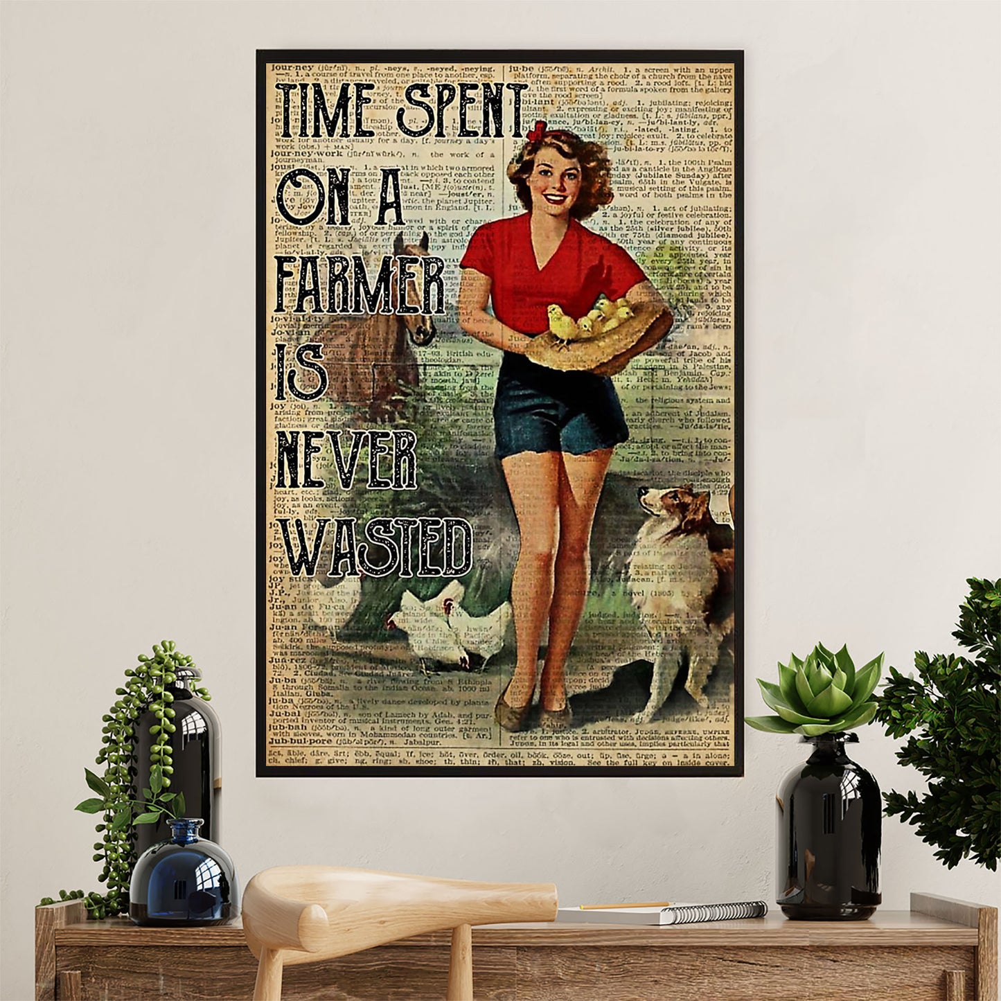 Farming Canvas Wall Art Prints | Time Spent on A Farmer | Home Décor Gift for Farmer