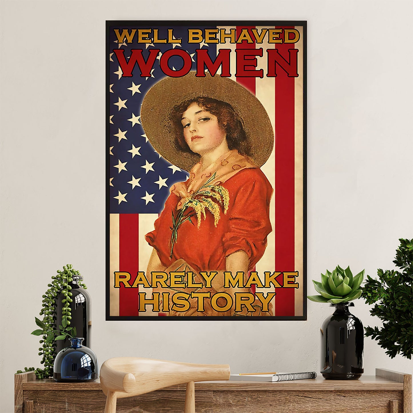 Farming Canvas Wall Art Prints | Woman Rarely Make History | Home Décor Gift for Farmer