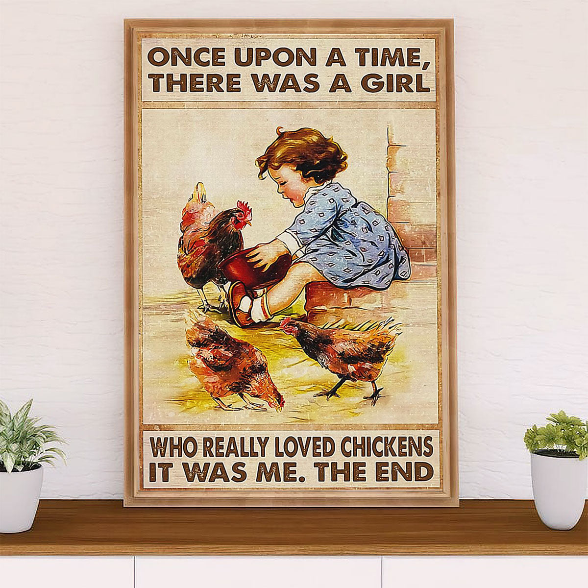 Farming Poster Prints | Girl Loves Chicken | Wall Art Gift for Farmer