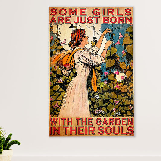 Farming Canvas Wall Art Prints | Girls Born With The Garden | Home Décor Gift for Farmer