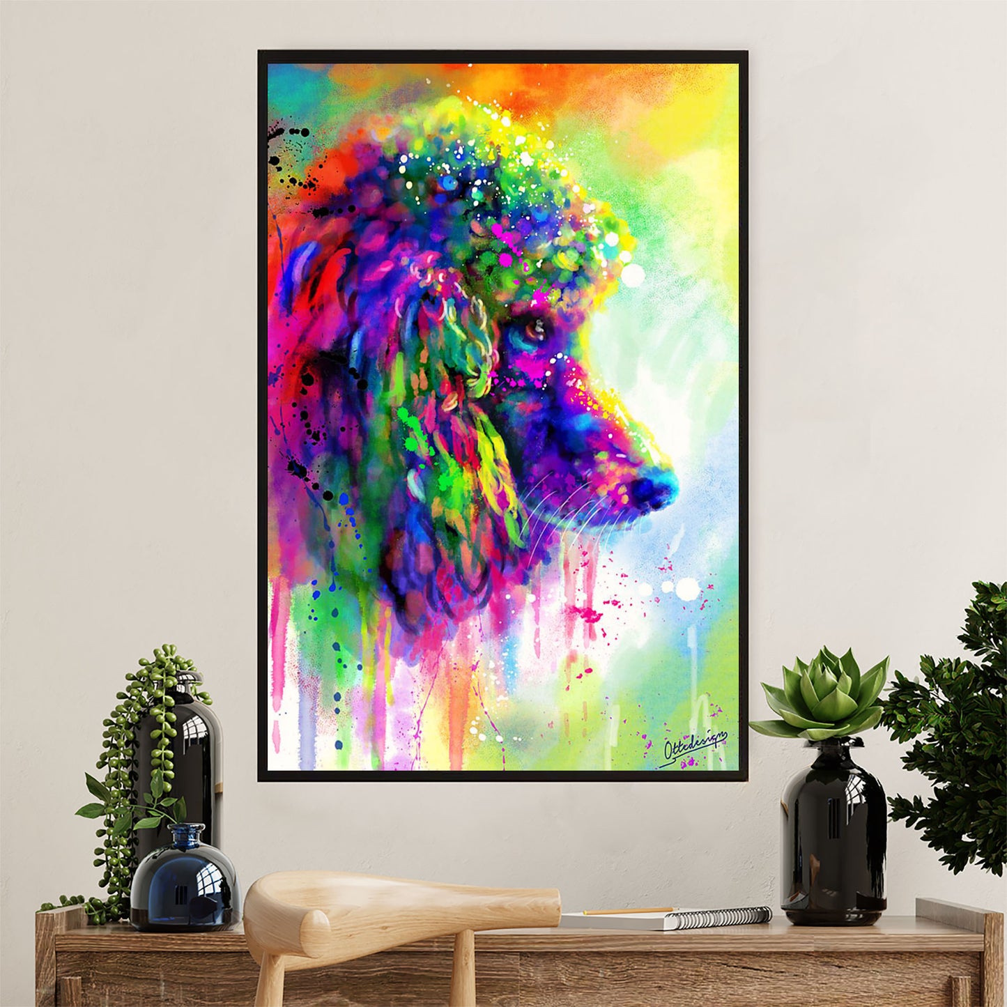 Poodle Watercolor Painting Art Dog Poster Prints | Wall Art Gift for Poodle Puppies Lover