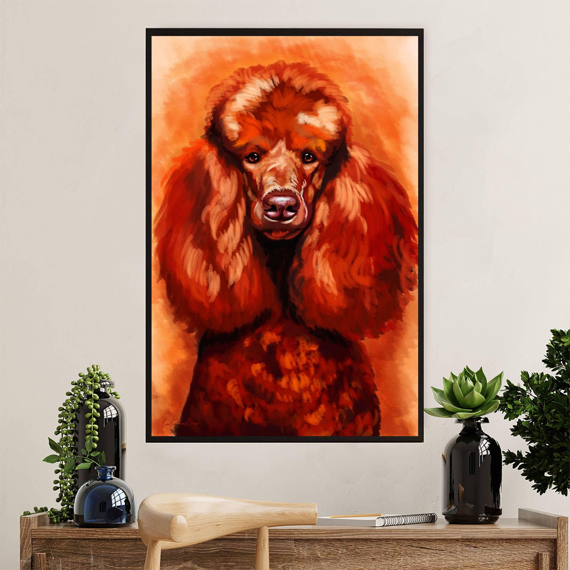 Poodle Art Painting Dog Canvas Wall Art Prints | Home Décor Gift for Poodle Puppies Lover