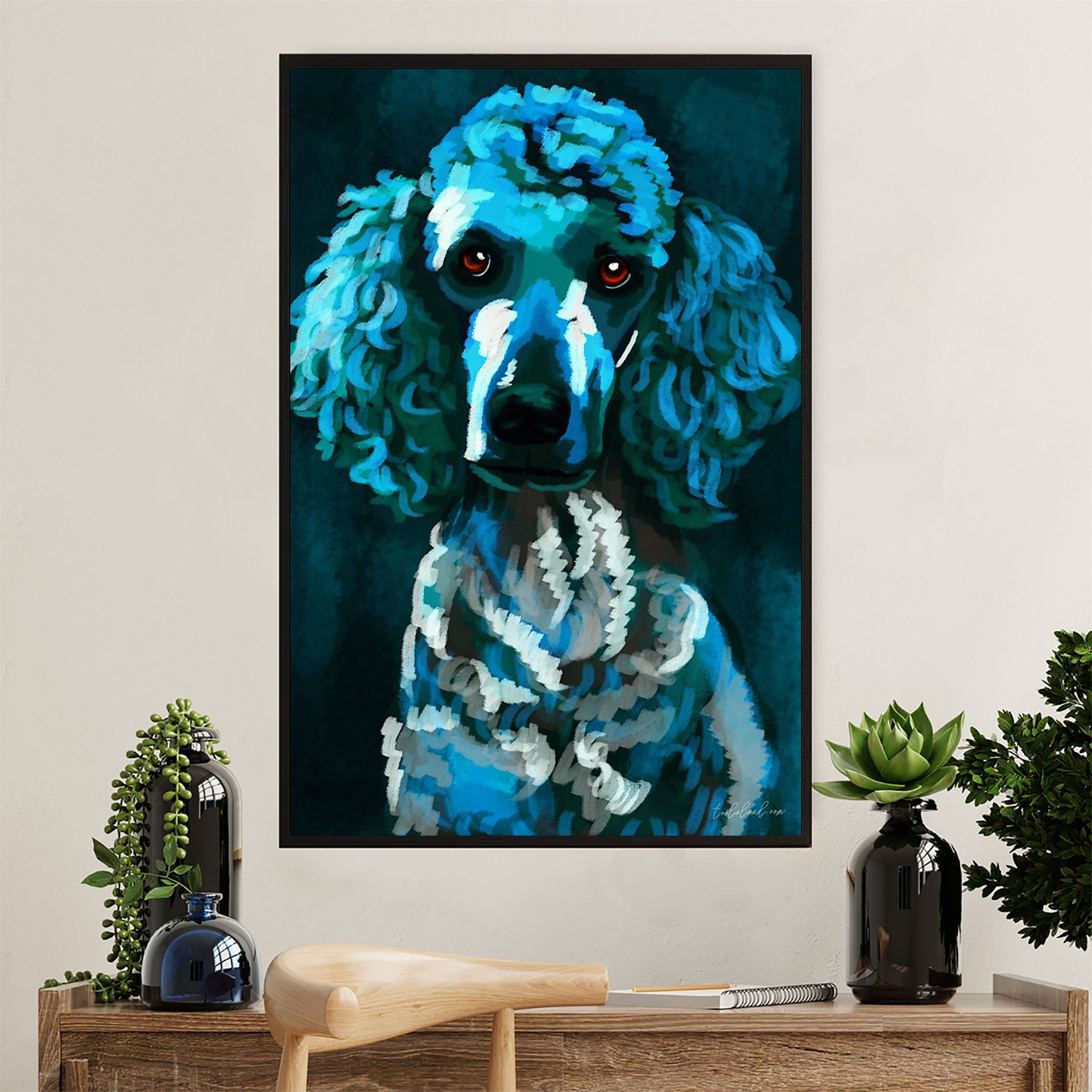 Poodle Art Painting Dog Canvas Wall Art Prints | Home Décor Gift for Poodle Puppies Lover