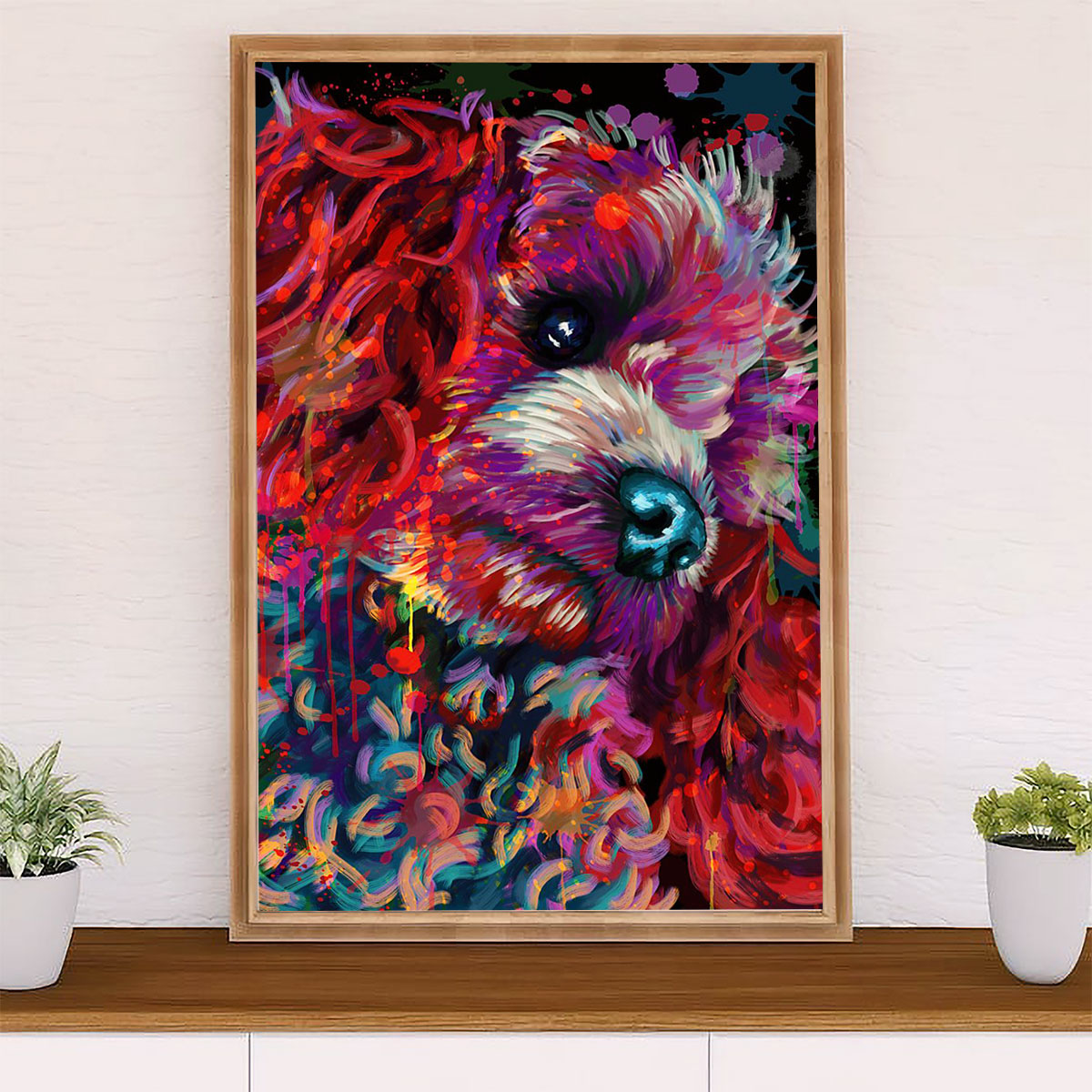 Poodle Watercolor Painting Art Dog Poster Prints | Wall Art Gift for Poodle Puppies Lover