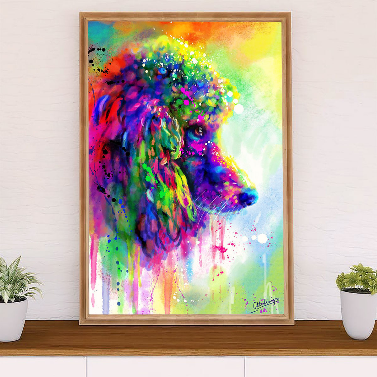 Poodle Watercolor Painting Art Dog Poster Prints | Wall Art Gift for Poodle Puppies Lover