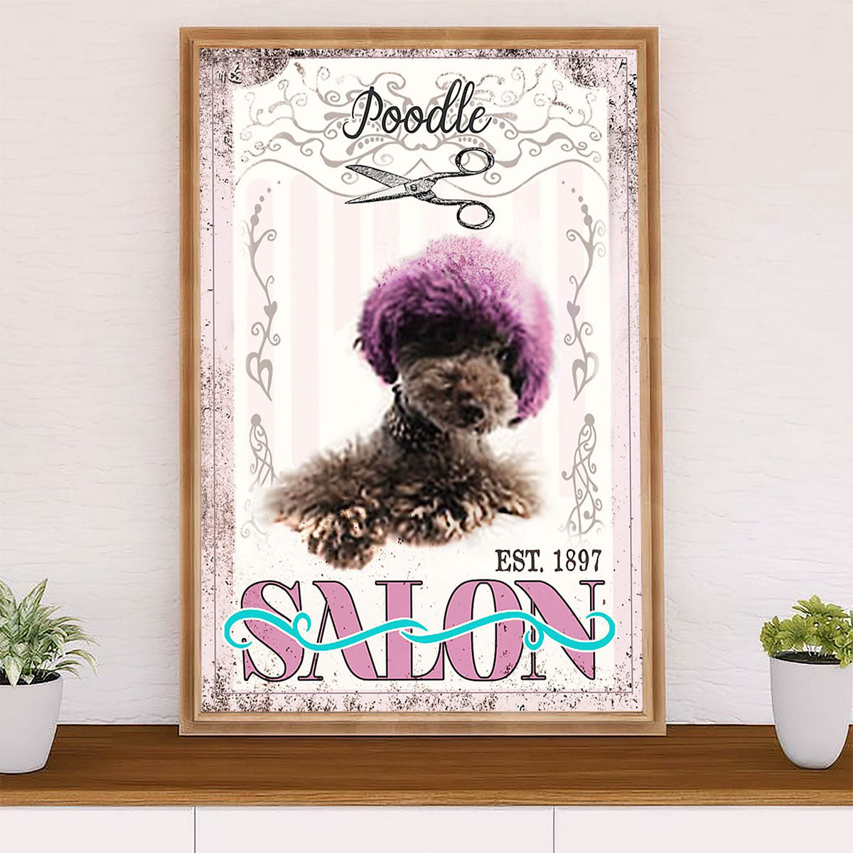 Poodle Hair Salon Dog Canvas Wall Art Prints | Home Décor Gift for Poodle Puppies Lover