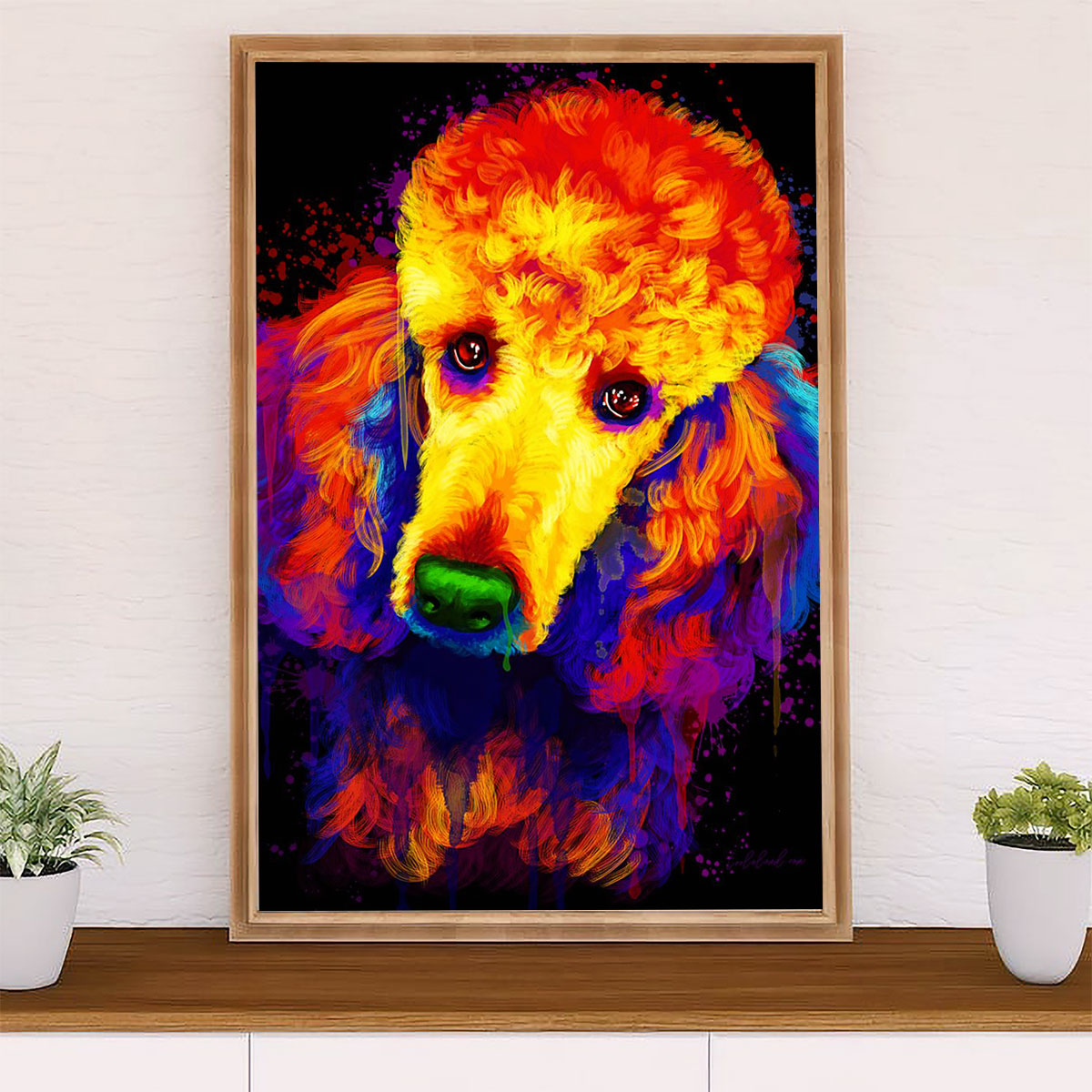Poodle Watercolor Painting Art Dog Poster Prints | Wall Art Gift for Poodle Puppies Lover