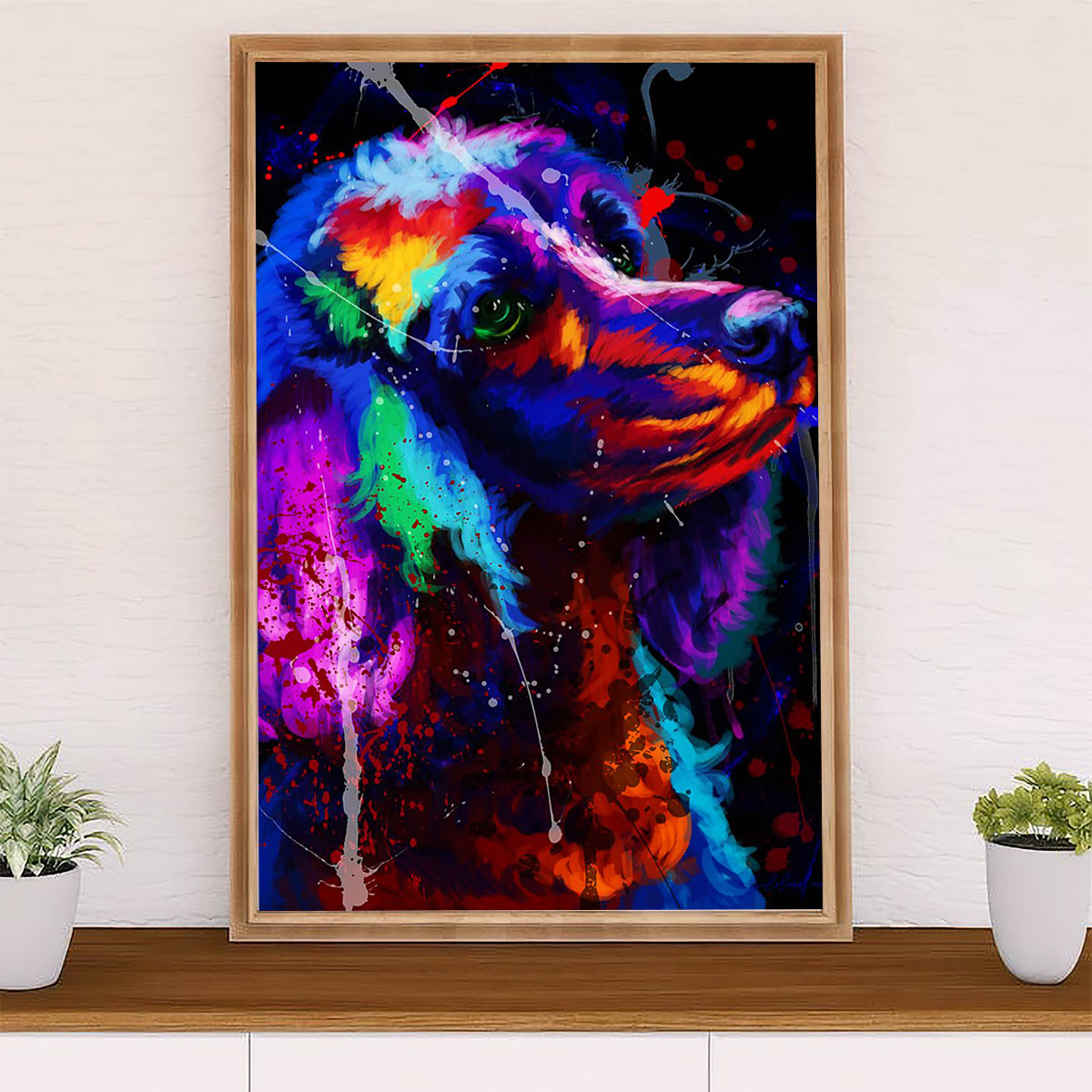 Poodle Watercolor Painting Art Dog Poster Prints | Wall Art Gift for Poodle Puppies Lover