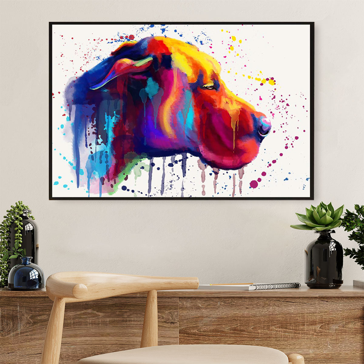 Great Dane Watercolor Art Painting Dog Poster Prints | Wall Art Gift for Great Dane Puppies Lover