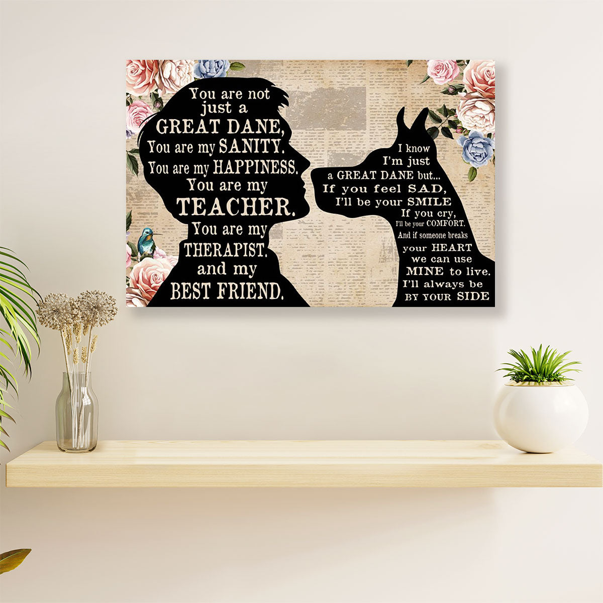 Great Dane From Daddy to Dog Poster Prints | Wall Art Gift for Great Dane Puppies Lover