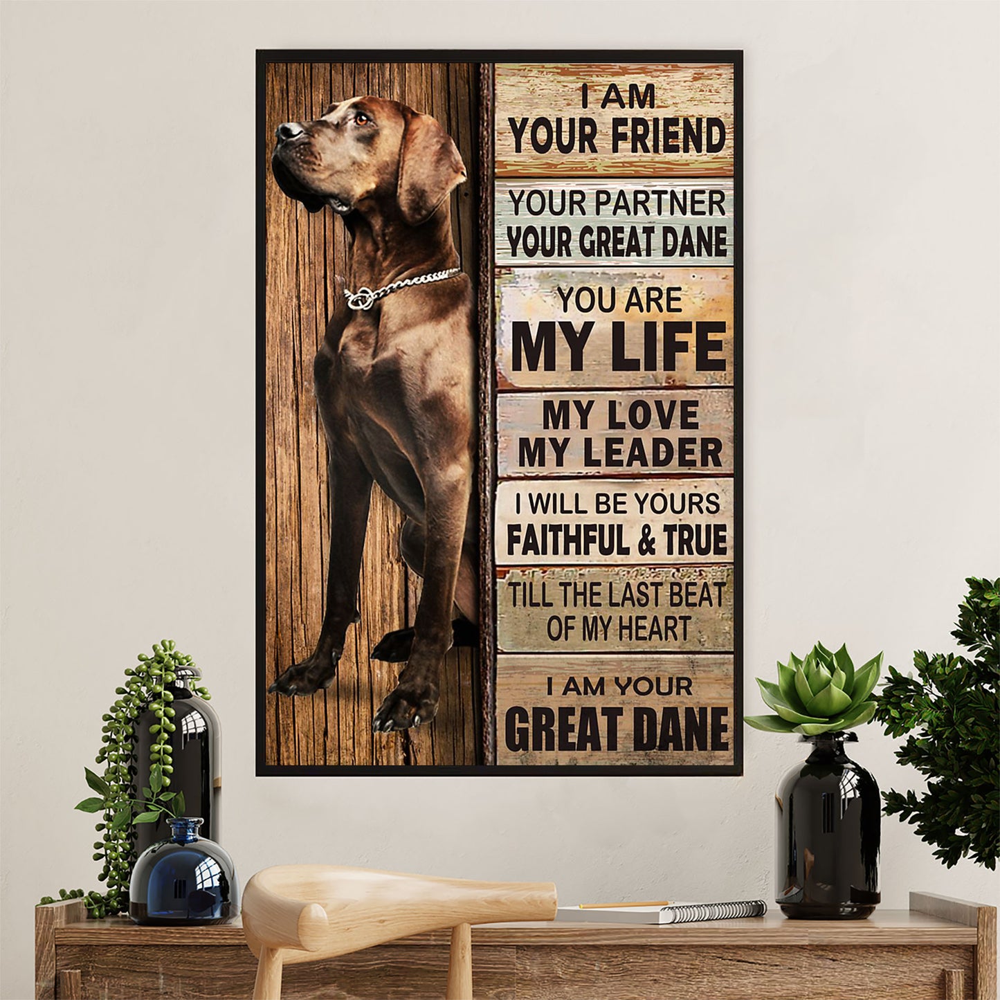 Great Dane Canvas Prints | Dog Best Friend | Wall Art Gift for Great Dane Puppies Lover